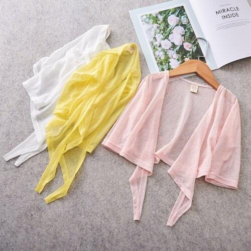 Little Girls Summer Thin Coats Kids Girls Shawl Three Quarter Sunscreen Clothes Toddler Girl Coat Kids Air-conditioned Clothing