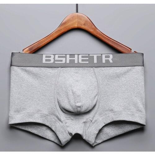 BITCED Mens Mid-waist Underwear Mens Boxer Shorts Pure Cotton U Convex Personality Sexy Solid Color Thong 2020 New Underwear