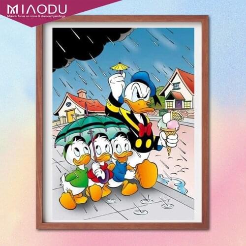 Disney DIY Diamond Painting Donald Duck Cartoon Rhinestone Rainy Umbrella Cross Stitch Kits Handmade Embroider Crafts for Child