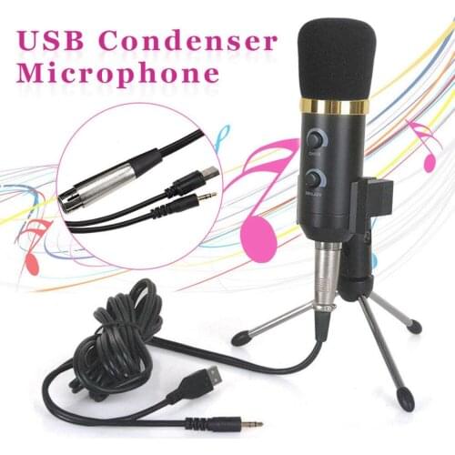 New Desktop Condenser Recording Microphone DJ Karaoke Studio Podcasting Recording Vocal Singing USB Condenser Microphone