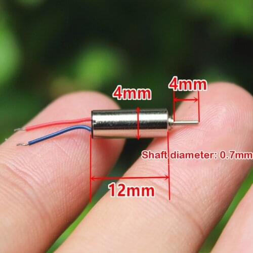 NdFeB Strong Magnetic 412 Coreless Motor DC 3V-4.2V 64000 Ultra-high Speed 4mm*12mm DIY RC Drone Quadcopter Modle Long Lead