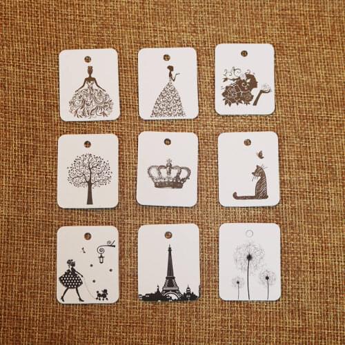 New Arrival 200PCS/Lot 2.6x3.3cm White Cardboard Hang Tags Jewelry Head Card Price Tag Jewelry display cards