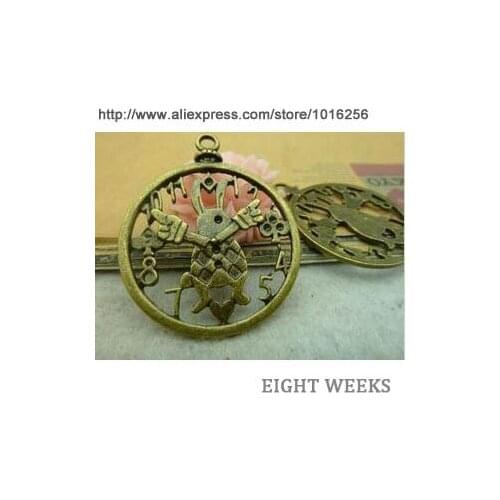 Zinc alloy pendant jewelry accessories diy handmade material charms The rabbit clock