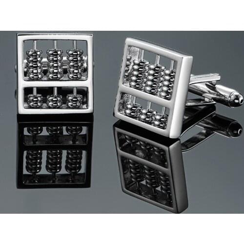 DY The new high quality brass material arithmetic square silvery abacus Cufflinks Mens French shirt Cufflinks free shipping