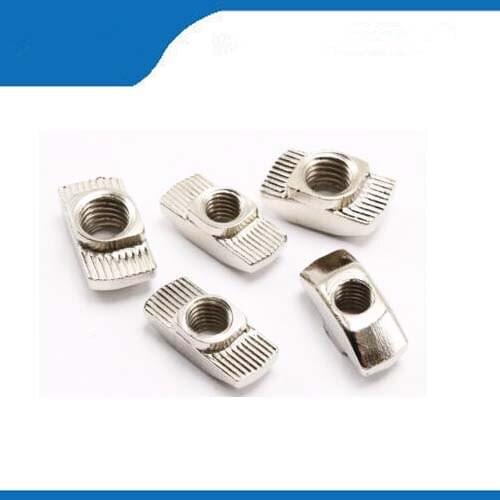 100PCS M3 T-Nut 20 - M3 Hammer Head Block Nuts for 2020 Fasten Nut Connector Nickel Plated for 20 series aluminum profile Slot