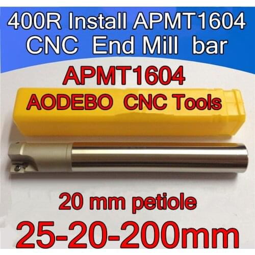25-20-200mm 20 mm petiole 2F BAP400R Install APMT1604 Carbide insert CNC End Mill bar CNC Milling machine tools Free shipping