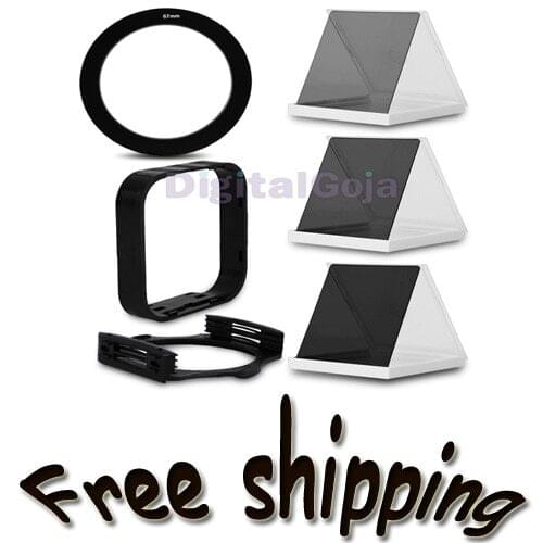49 52 55 58 62 67 72 77 82MM Adapter Ring + 3 square filter ND2 ND4 ND8 + lens hood for Cokin P series Free Shipping