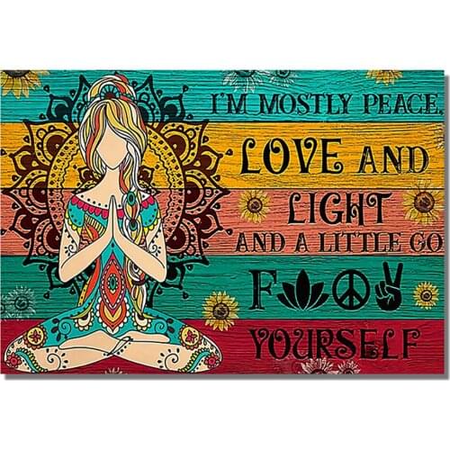5D DIY Diamond Painting "Peace Love" Full Square/Round Mosaic Embroidery Cartoon Living Room Decoration Yoga Meditation Wall Art