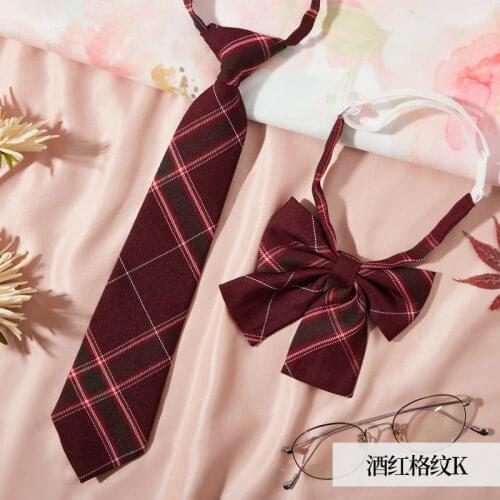 Burgundy Plaid Jk Bow Tie Female College Style Graduation Photo Free Bow Tie Shirt Childrens Suit Lolita Bow Tie