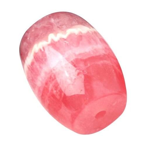 One piece Rhodochrosite pink pillar/egg 14-18mm full hole for DIY jewelry necklace
