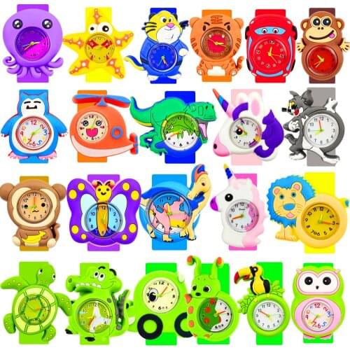 25 Animals Cartoon Dinosaur Watch Children Baby Watches Kids Study Time Toy Gift Child Watch Boys Girls Clock Reloj Infantil