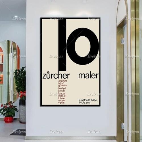 Exhibition Poster Zurich Painter 1954 By Emil Ruder Abstract Modern Home Decor Prints Wall Art Canvas Modular Pictures Gift