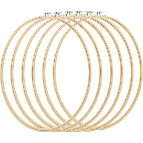 6 Pcs 16 Inch Embroidery Hoops Cross Stitch Hoop Ring for Art Craft Handy Sewing, Wedding Wreath Decor and Dream Catch