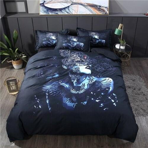 Hot style 3D digital beauty printing 100% Polyester bedding set 1 duvet cover + 1/2 pillowcases bed in a bag (no sheet)
