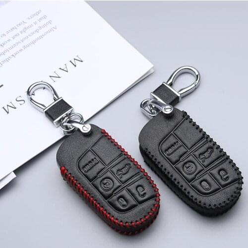 Car Leather Key Chain Cover Key Skin Fob Shell Keyring For Fiat 500 Punto Bravo Palio Linea Freemont Ducato 500X Car Accessories
