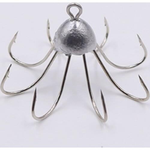 7.5g Claw Octopus Squid Hook Carbon Steel Fishing Hook sharp fishing artifact Explosion Hook For Ocean Boat Fishing Tackle Gear