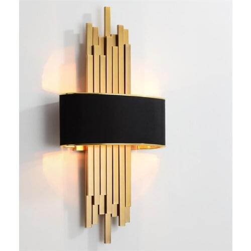 Metal Tube LED Wall Light Golden Black Living Room Bedroom Corridor Loft Industrial Decorative Wall Light bedroom wall lamp