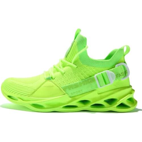 Men Mesh Breathable Running Sport Unisex Light Soft Thick Sole Hole Couple Blue Black White Yellow Athletic Sneakers Women Shoes