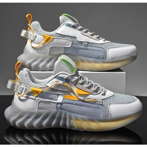 New mens running shoes elastic fashion comfortable breathable sports jogging shock absorption outdoor sneakers shoes