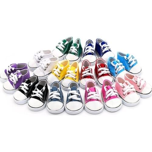 7cm shoes for doll 11 color to choose fit for 18inch 43cm baby doll toy new born doll and American doll accessories