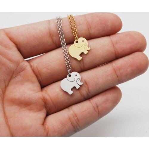 Elephant Necklace Love Jewelry Necklaces Women Stainless Steel Gold Chain Animal Necklace Best Friend Gifts Collier Femme