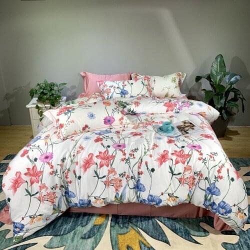 Deluxe Egyptian long-staple cotton Korean-style wind fragments 4pcs quilt set bedding large bed sheet set soft bedding