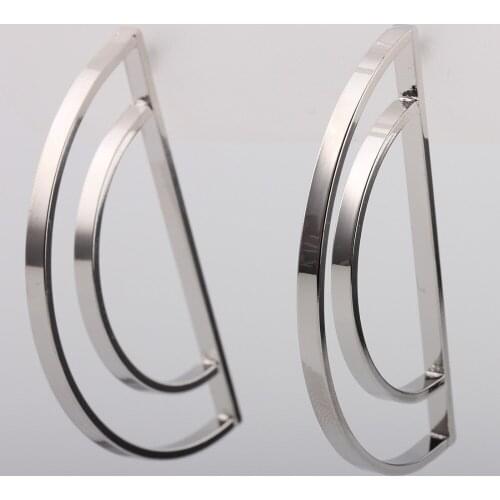 Beadsland Cooper Earrings 6CM Diameter Half Round Fashion Jewelry Women Gift