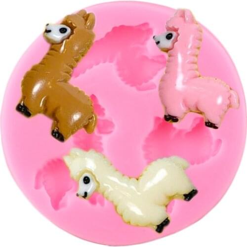 Llama Silicone Molds Animals Alpaca Candy Clay Chocolate Gumpaste Moulds Sheep Cupcake Topper Fondant Cake Decorating Tools
