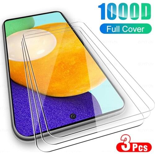 3Pcs Full Cover Glass For Samsung Galaxy A52 A32 A22 4G 5G A82 A72 A12 A02 Screen Protector Glas For Sansung A 52 72 32 22 42 02