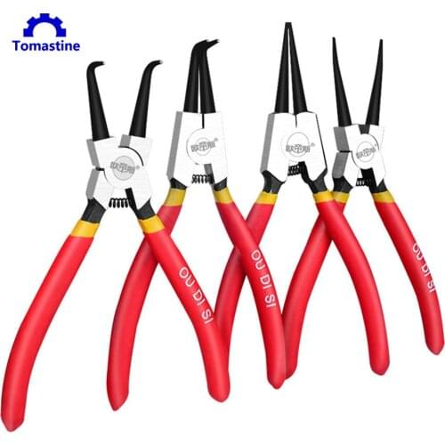 Circlip Plier Inner bend/Outer bend/Inner Straight/Outer Straight Carbon Steel Tip Circlip Snap Ring Plier Repair Bike Hand Tool
