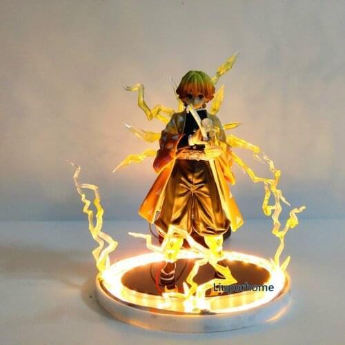 Demon Slayer Kimetsu no Yaiba Lampara Agatsuma Zenitsu Thunderclap and Flash Led Effect Lighting Table Lamp Night Lights