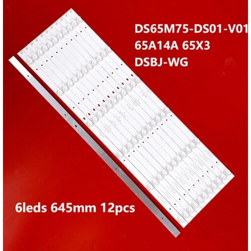 LED Backlight strip 6 Lamp 645mm For 65R4 65A14A 65X3 65AI4A JS-D-JP65EU-062EC 061EC E65EU1000 DS65M75-DS01-V01 DSBJ-WG
