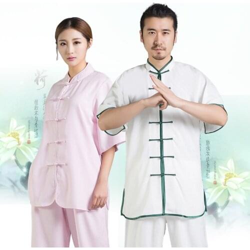 Tai Chi Linen Uniforms Kungfu Clothes 8 Colors Sold As A Set Long Sleeve And Short Sleeve Free Shipping