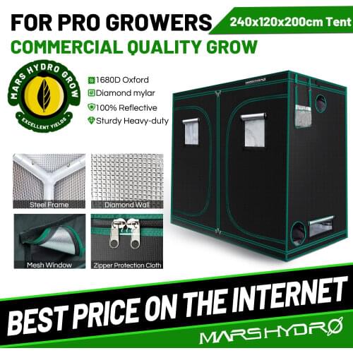 1680D Mars Hydro 240X120X200cm Indoor LED Grow Tent Indoor Growing System Non-toxic plant room Indoor garden Water-proof hut