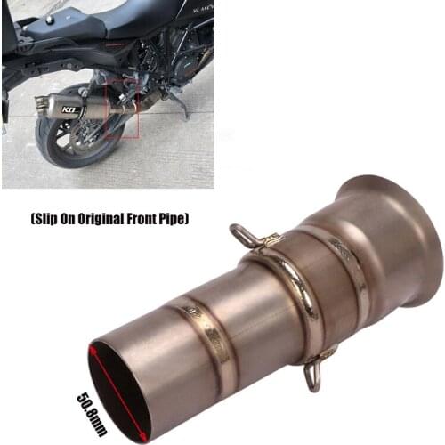 Motorcycle Exhaust Mid Link Pipe Titanium Alloy Connecting Tube Slip On 51mm Modified For 1050 1090 1190 ADV 1290 Super ADV