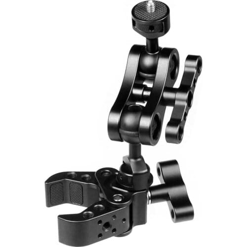 Upgrade Camera Magic Arm Double Ball Head with Crab Claw Clip Universal Monitor Bracket Super Clamp Holder Stand for Video Light