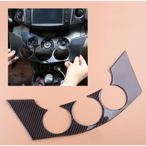 Carbon Fiber Car Interior Central Console Switch Panel Trim Cover Fit For Toyota RAV4 2006 2007 2008 2009 2010 2011