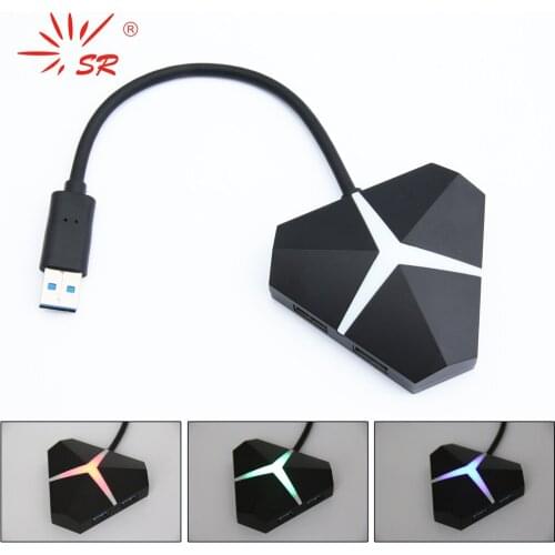 SR High Quantity Speed USB 3.0 Hub 4 Ports Supoort Hot-Swappable With LED Working Light for PC Laptop USB 3.0