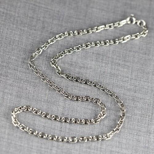 S925 Sterling Silver Jewelry Unisex Round Bead Chain Necklace