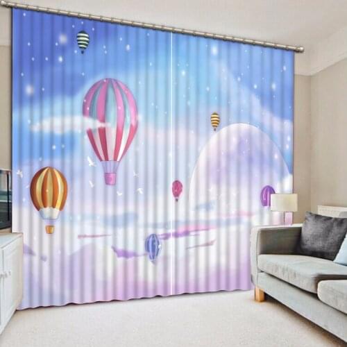3D Curtain High Quality Costom Sky Cartoon Pink Balloons Window Curtain Living Room Blackout Shade Window Curtains