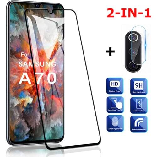 2in1 Protective Glass On For Samsung Galaxy A70 Camera Glass Protector for Samsung A70 A21s A50 A10 A51 A71 A 70 A 51 Glass Film