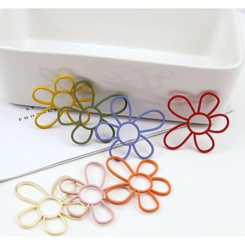 6pc Korean Style Cute Flower Earrings For Women 2020 New Fashion Sweet Earring Niche Scrub Painted Pendant Jewelry Accessories