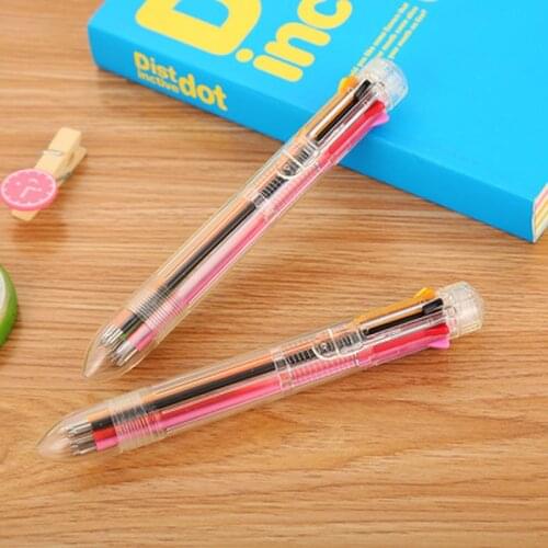 1Pcs Transparent 8 Color Pen Ballpoint Pen Stationery Kawaii Pen Novelty Cute Gel Pens Student Cute Pens Kawaii School Supplies