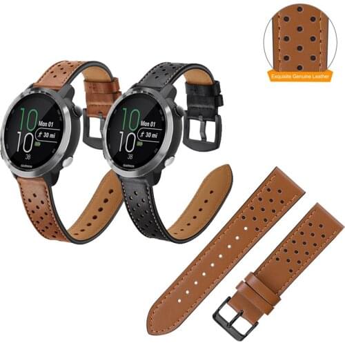 20mm 22mm Leather Watch Bands Strap for Garmin Forerunner 645 645M 245 245M for Garmin Venu Sq Replacement band strap