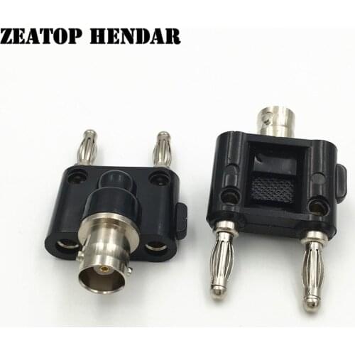 20Pcs BNC Female Jack to Two Dual 4mm Banana Male Plug Connector Adapter Wire Terminals Connector
