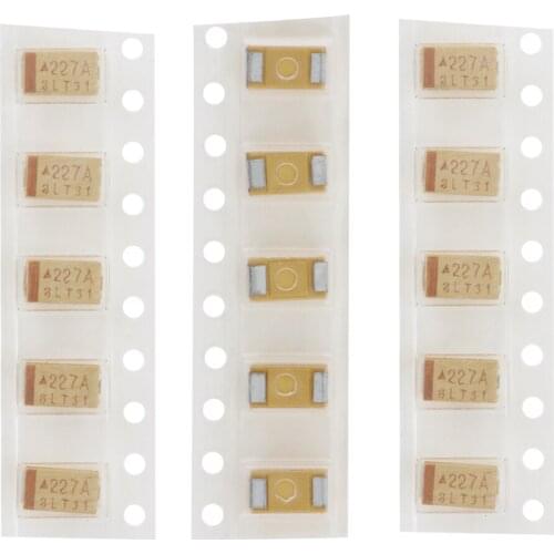 Fielect 5/10/15/20/30/50pcs New Tantalum Capacitor Chip Capacitance SMD/3216/A/10uF/16V SMD/3216/A/1uF/25V SMD/3216/A/3.3uF/25V