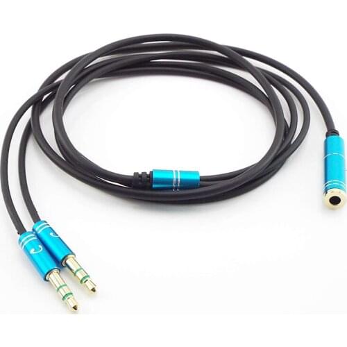 3.5mm Jack Microphone Headset Audio Splitter Aux Extension Cable Female to 2 Male Headphone For Phone Computer