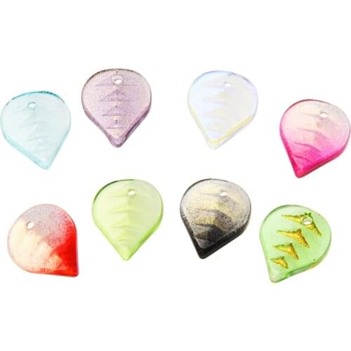 10X13MM Crystal Poplar Leaf Shape Beads 50Pcs Pendant Glass Beads For Earrings DIY Crafts Charm Pendant Handmade Xmas Jewelry
