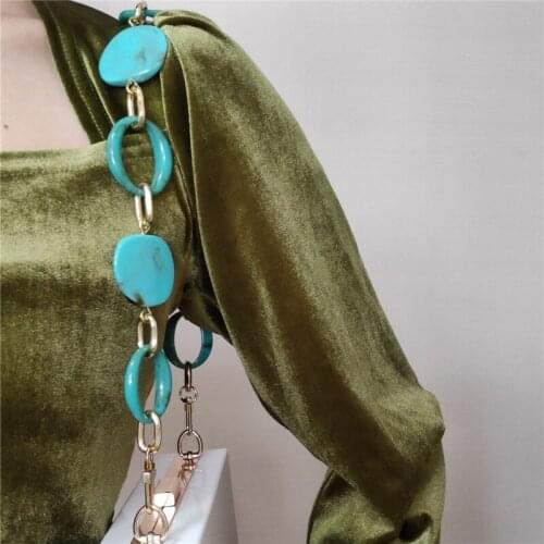 DIY handbag chain bag strap fashion plating beads gold metal chains for bag handle