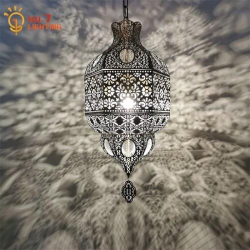 Southeast Asian Exotic Retro Pendant Lights for Living/Dining Room Hollow Carved Hanging Lamp Hotel Bedroom Bar Club Hall Cafe